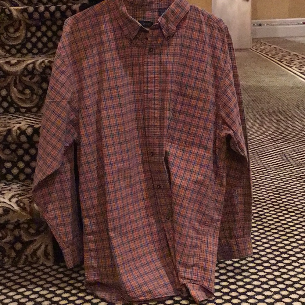 IZOD plaid button down